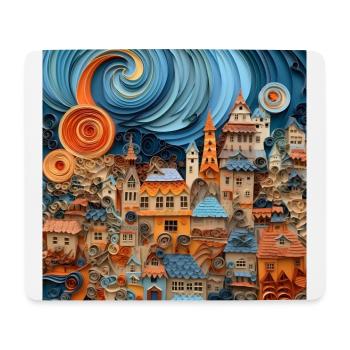 Papier Stadt - Mousepad (Querformat) - Weiß - Vorne