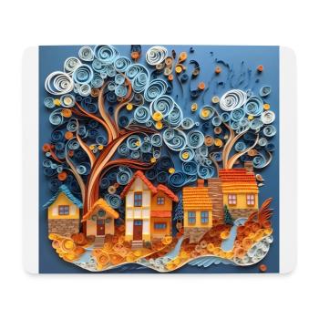 Papier Stadt - Mousepad (Querformat) - Weiß - Vorne