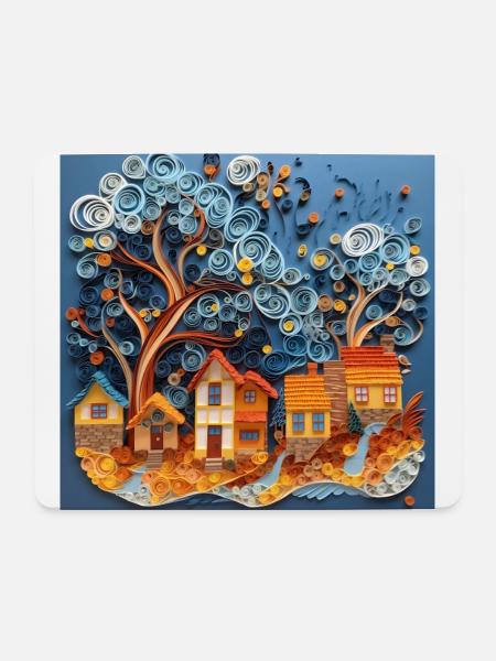 Papier Stadt - Mousepad (Querformat) - Weiß