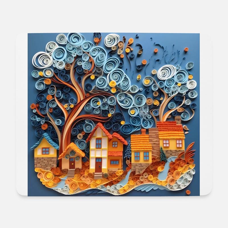 Papier Stadt - Mousepad (Querformat) - Weiß