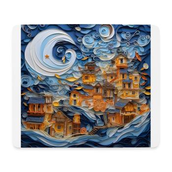 Papier Stadt - Mousepad (Querformat) - Weiß - Vorne