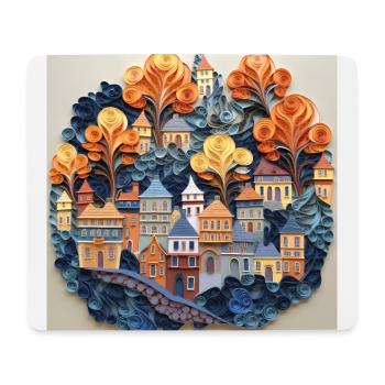 Papier Stadt - Mousepad (Querformat) - Weiß - Vorne