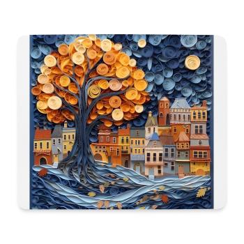 Papier Stadt - Mousepad (Querformat) - Weiß - Vorne
