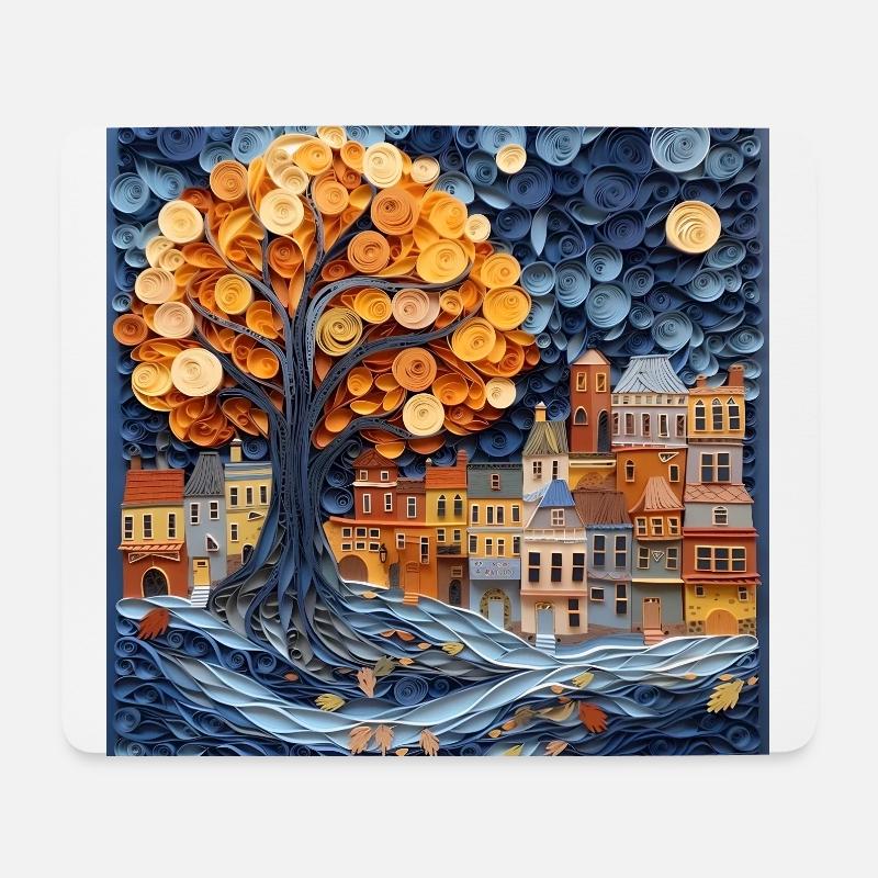 Cité de papier - Tapis de souris (format paysage) - blanc