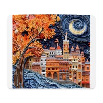 Papier Stadt - Mousepad (Querformat) - Weiß - Vorne