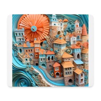 Papier Stadt - Mousepad (Querformat) - Weiß - Vorne