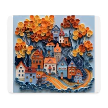 Papier Stadt - Mousepad (Querformat) - Weiß - Vorne