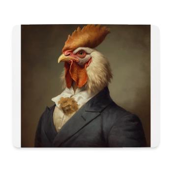 Chicken in a Suit - Victorian 1800s Style - Mouse Pad (horizontal) - white - Front