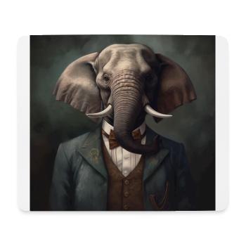 Elephant in a Suit - Victorian 1800s Style - Mouse Pad (horizontal) - white - Front