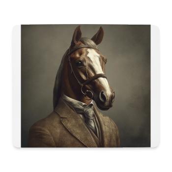 Horse in a Suit - Victorian 1800s Style - Mouse Pad (horizontal) - white - Front