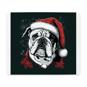 English Bulldog xmas - Mouse Pad (horizontal) - white - Front