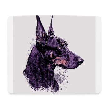 Fier doberman - Tapis de souris (format paysage) - blanc - Devant