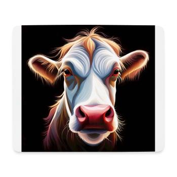 Cow skull head funny brown grim - Mouse Pad (horizontal) - white - Front