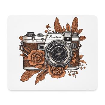 Coole Vintage Retro Kamera Boho Style braun - Mousepad (Querformat) - Weiß - Vorne