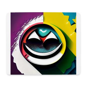 Abstrait, sourire heureux sur fonds de peinture - Tapis de souris (format paysage) - blanc - Devant