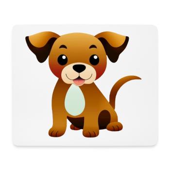 Little brown dog, sitting - Mouse Pad (horizontal) - white - Front