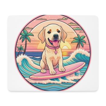 Labrador Retriever Surfer - Mouse Pad (horizontal) - white - Front
