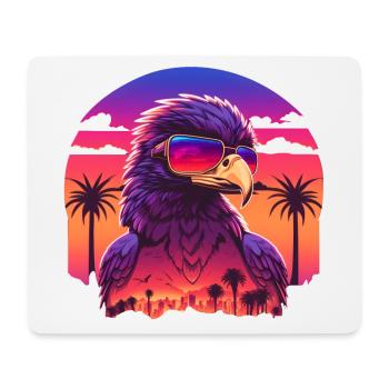 Synthwave eagle - Tapis de souris (format paysage) - blanc - Devant
