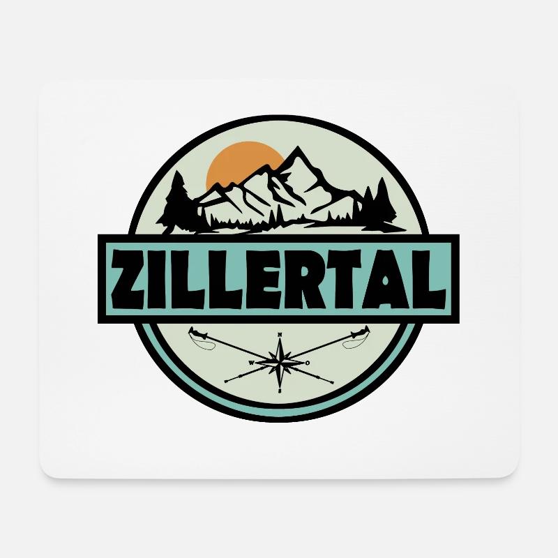 Zillertal - Mousepad (Querformat) - Weiß