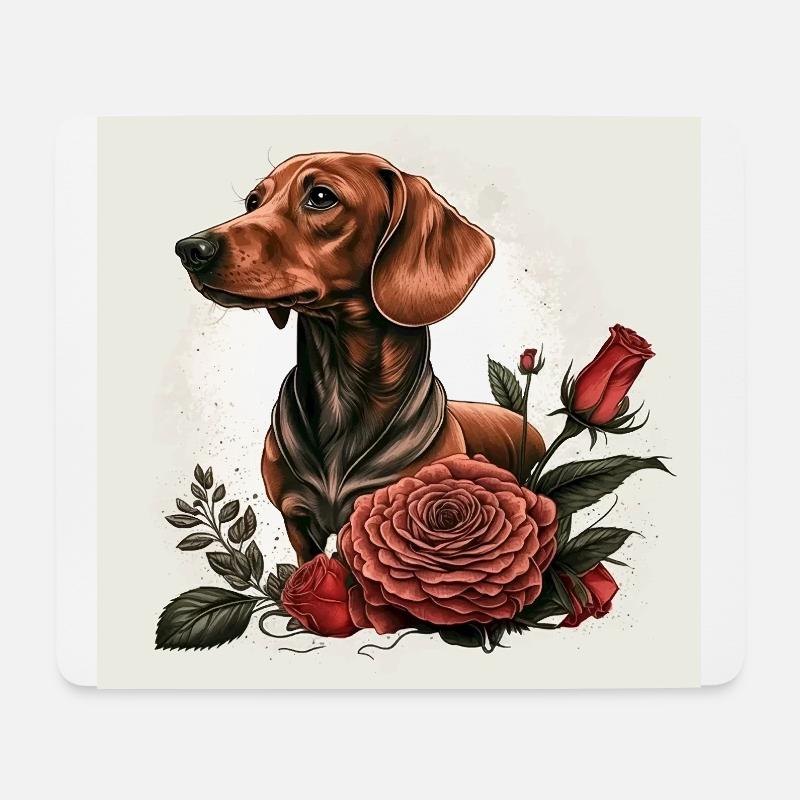 Rosendackel - Mousepad (Querformat) - Weiß
