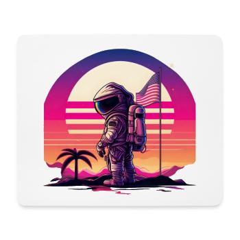 Synthwave Astronaut Space Sunset - Mousepad (Querformat) - Weiß - Vorne