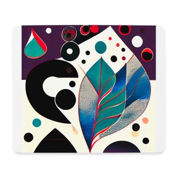 Art abstrait modern, feuilles et formes - Tapis de souris (format paysage) - blanc - Devant