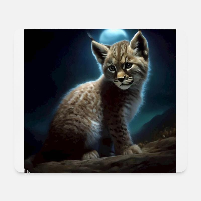 Lynx under the moonlight wildlife - Mouse Pad (horizontal) - white