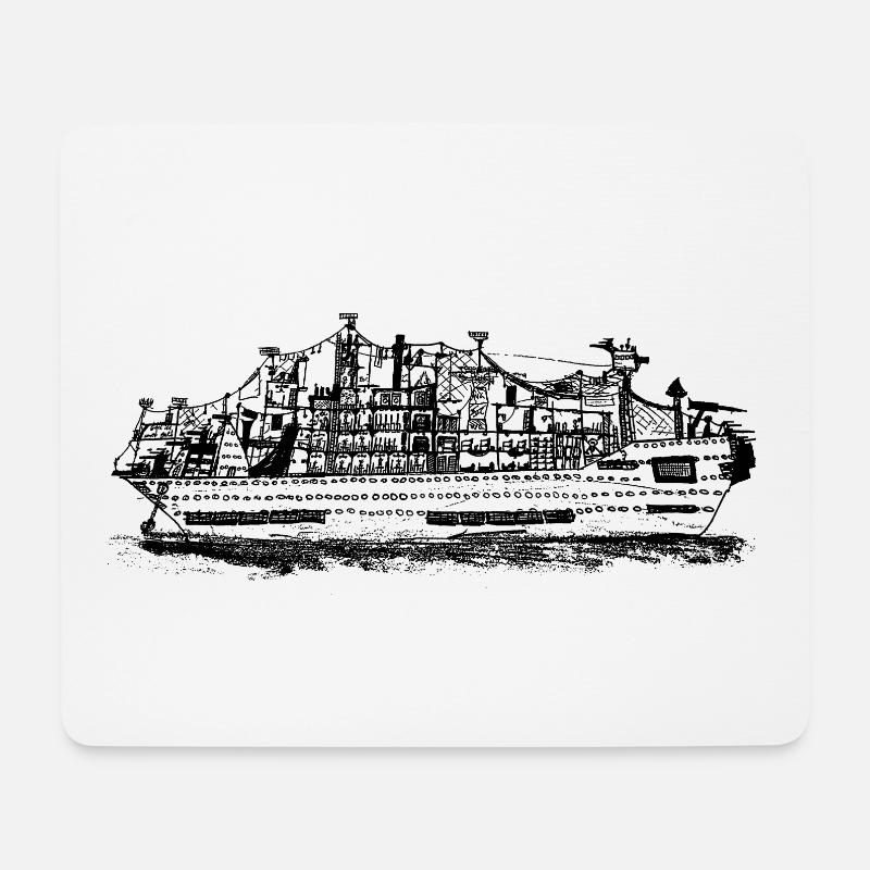 Großes Schiff - Mousepad (Querformat) - Weiß