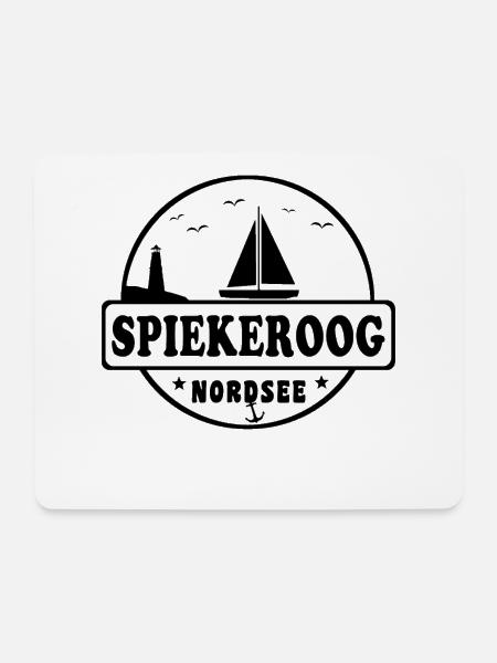 Nordsee Segelboot Leuchtturm Spiekeroog - Mousepad (Querformat) - Weiß