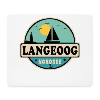 Ostsee Segelboot Leuchtturm Langeoog - Mousepad (Querformat) - Weiß - Vorne
