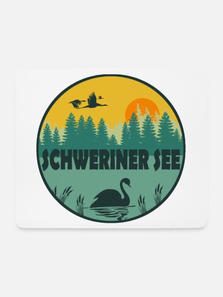 Schweriner See - Mousepad (Querformat) - Weiß