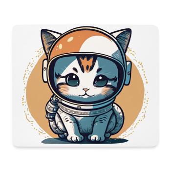 Chatstronaute mignon #10 - Tapis de souris (format paysage) - blanc - Devant