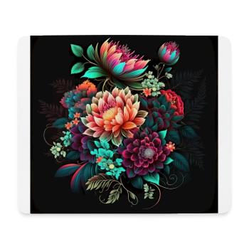 Botanicals Blumenmuster - Mousepad (Querformat) - Weiß - Vorne