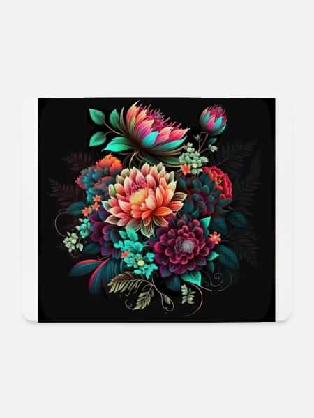 Botanicals Blumenmuster - Mousepad (Querformat) - Weiß