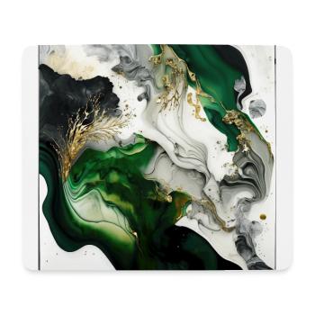 Waldgrünes und goldenes Farbwirbelmuster - Mousepad (Querformat) - Weiß - Vorne