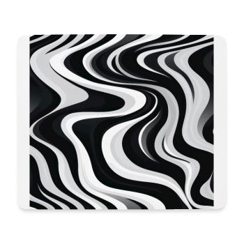Monochrome Wellen: Moderne abstrakte - Mousepad (Querformat) - Weiß - Vorne