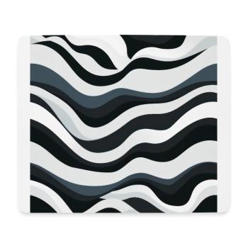 Monochrome Wellen: Moderne abstrakte - Mousepad (Querformat) - Weiß - Vorne