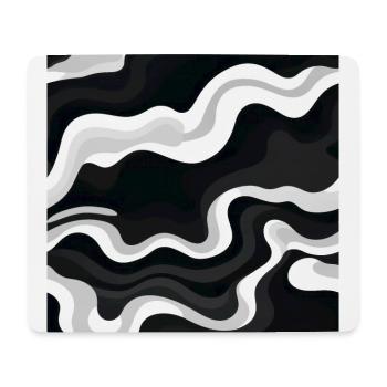 Monochrome Wellen: Moderne abstrakte - Mousepad (Querformat) - Weiß - Vorne