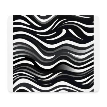 Monochrome Waves: Modern Abstract Ebb and Flow - Mouse Pad (horizontal) - white - Front