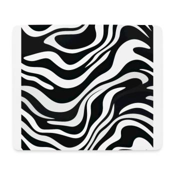 Monochrome Wellen: Moderne abstrakte - Mousepad (Querformat) - Weiß - Vorne