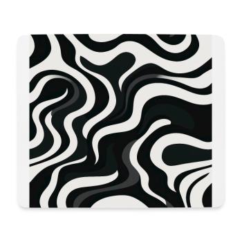 Monochrome Waves: Modern Abstract Ebb and Flow - Mouse Pad (horizontal) - white - Front