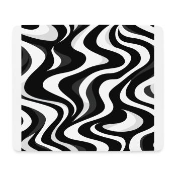 Monochrome Waves: Modern Abstract Ebb and Flow - Mouse Pad (horizontal) - white - Front