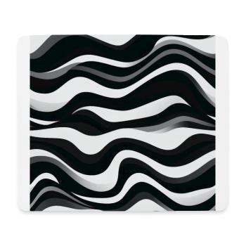 Ondes monochromes : flux et reflux abstraits modernes - Tapis de souris (format paysage) - blanc - Devant