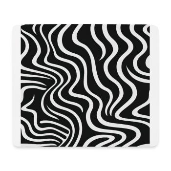 Monochrome Wellen: Moderne abstrakte - Mousepad (Querformat) - Weiß - Vorne