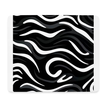 Monochrome Wellen: Moderne abstrakte - Mousepad (Querformat) - Weiß - Vorne