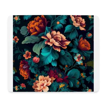 Botanicals Blumenmuster - Mousepad (Querformat) - Weiß - Vorne
