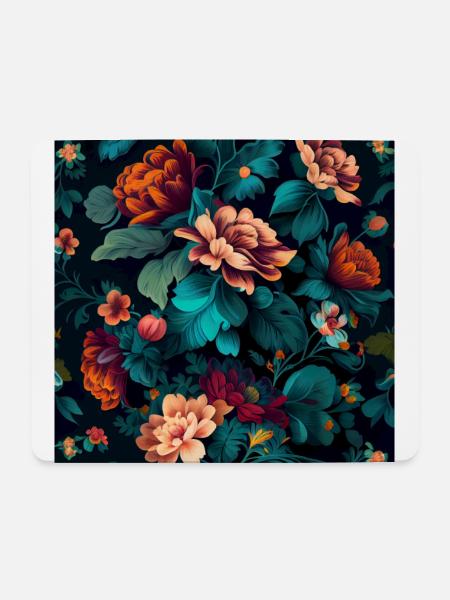 Botanicals Blumenmuster - Mousepad (Querformat) - Weiß