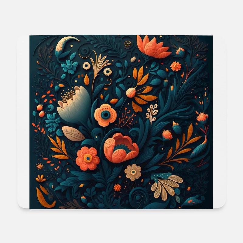 Botanicals Blumenmuster - Mousepad (Querformat) - Weiß