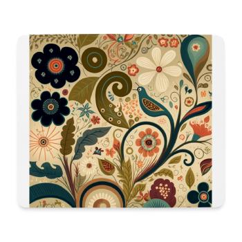 Botanicals Autumnal Flower Pattern - Mouse Pad (horizontal) - white - Front