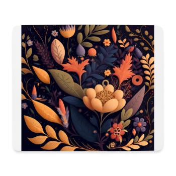 Botanicals Blumenmuster - Mousepad (Querformat) - Weiß - Vorne